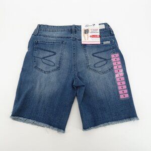 Seven7 Women's Bermuda Denim Shorts Frayed Hem Stretch Size 6 NWT $59